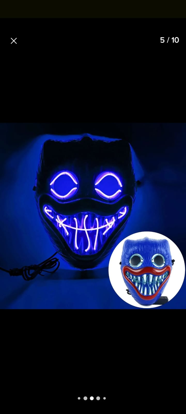 Máscara Huggy Wuggy LED Azul
